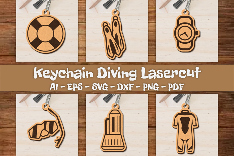 Keychain Diving Lasercut BUNDLES