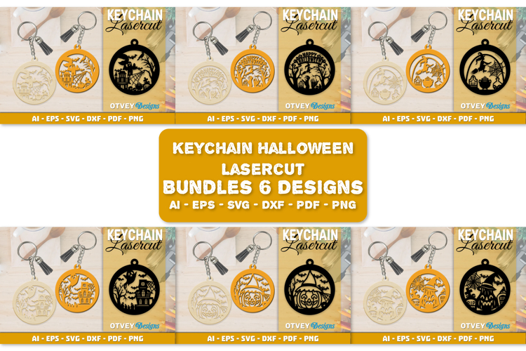 Halloween Keychain Lasercut | Halloween Jewelry Template