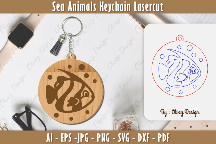 Keychain Sea Animals Lasercut SVG