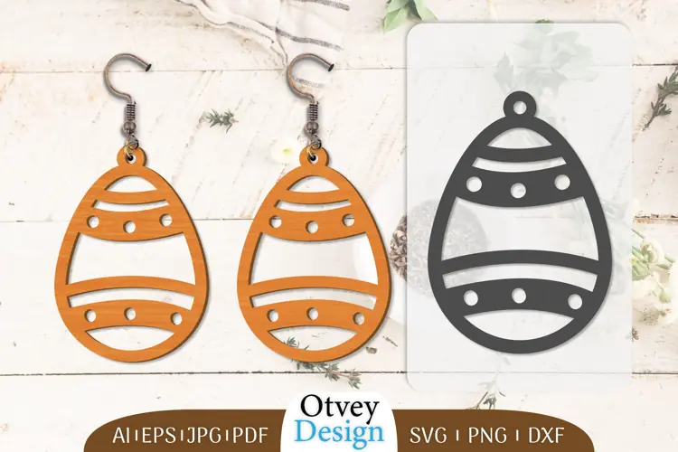 Happy Easter Egg Earrring Lasercut