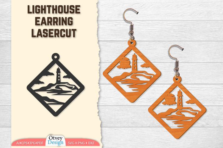 Lighthouse Earring Lasercut