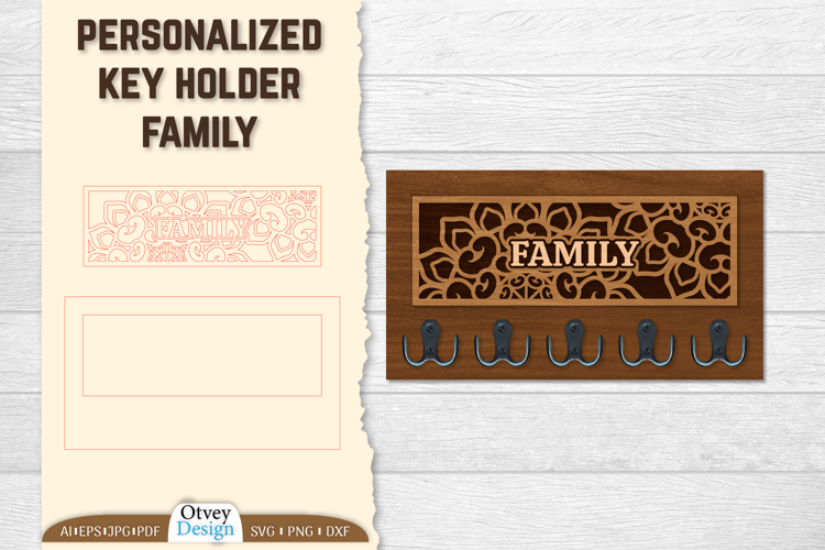 Personalized Key Holder lasercut