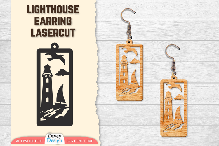 Lighthouse Earring Lasercut