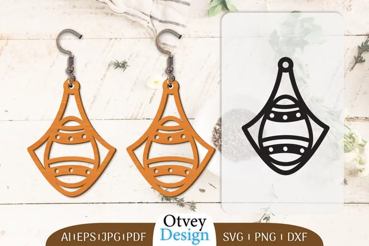 Happy Easter Egg Earrring Lasercut
