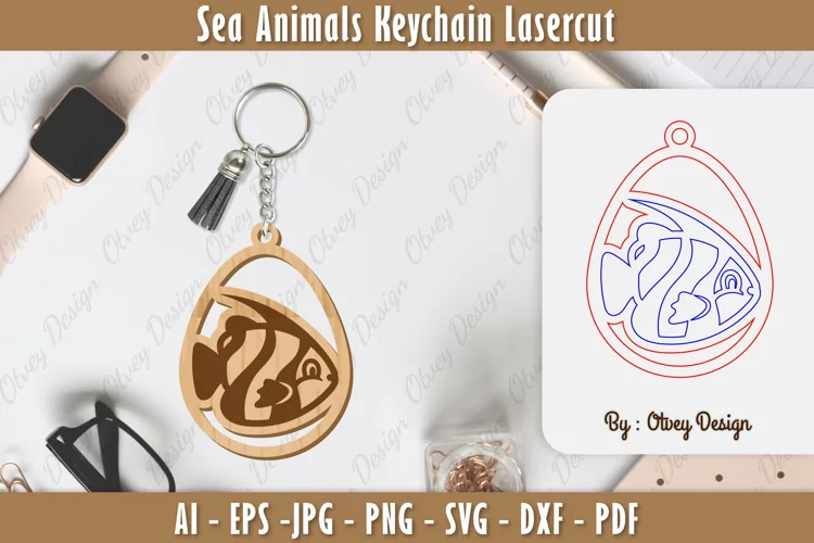 Keychain Sea Animals Lasercut SVG