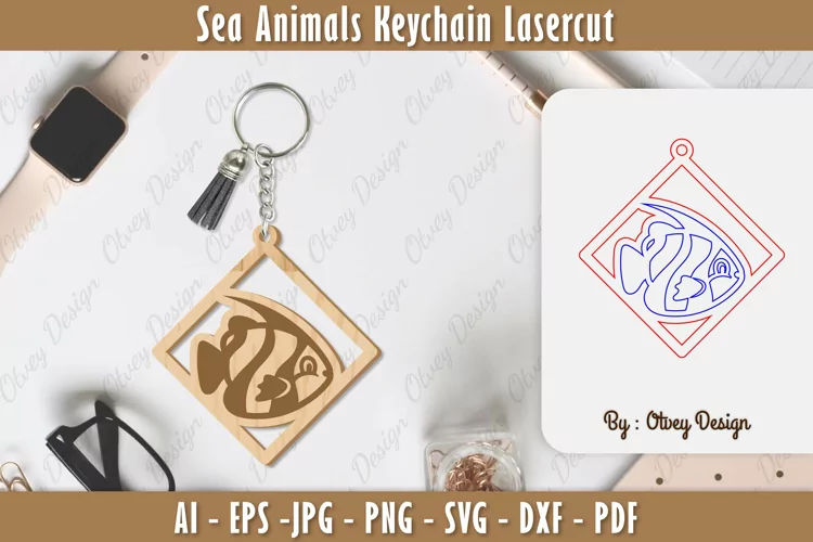 Keychain Sea Animals Lasercut SVG