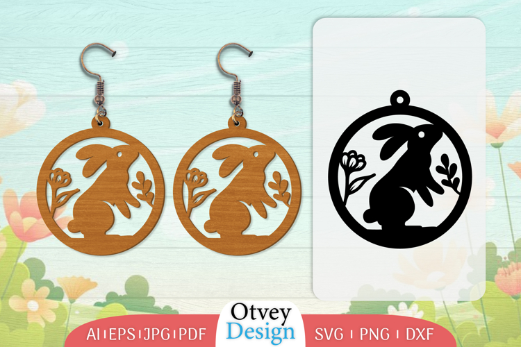 Earring Rabbit Lasercut | Happy Easter Lasercut