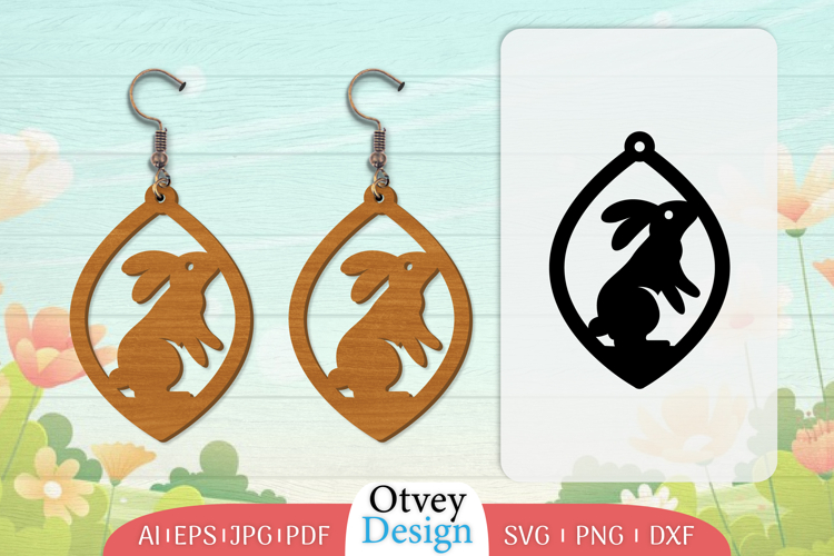 Earring Rabbit Lasercut | Happy Easter Lasercut