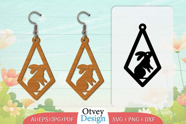 Earring Rabbit Lasercut | Happy Easter Lasercut
