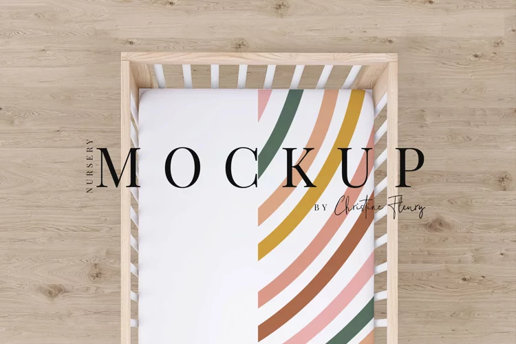 Fitted Crib Sheet Mockup - Nursery Mockup