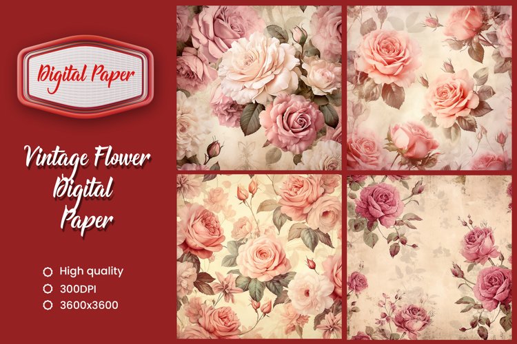 Floral digital paper