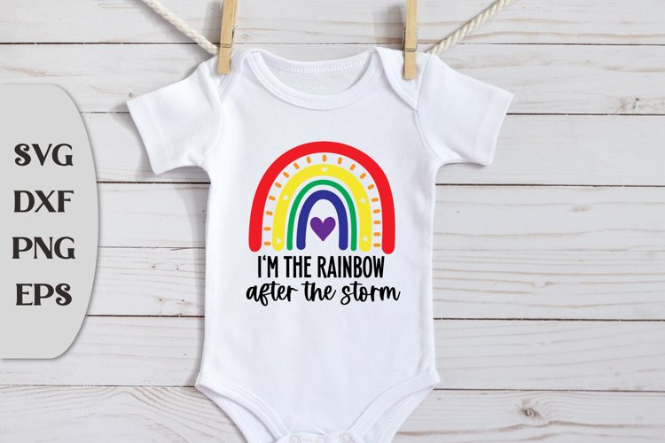 Im The Rainbow After The Storm, Rainbow Baby Svg, IVF svg