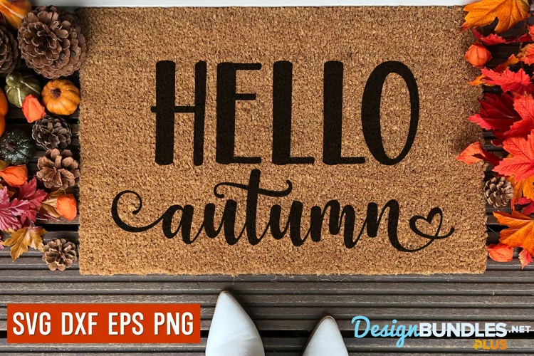 Hello Autumn, Autumn Svg, Autumn Welcome Mat, Fall Svg