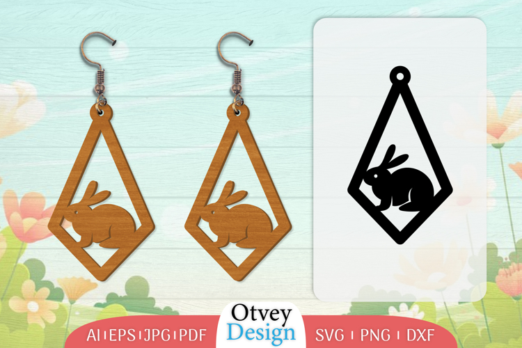 Earring Rabbit Lasercut | Happy Easter Lasercut