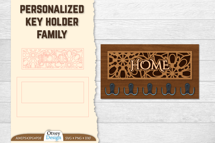 Personalized Key Holder lasercut