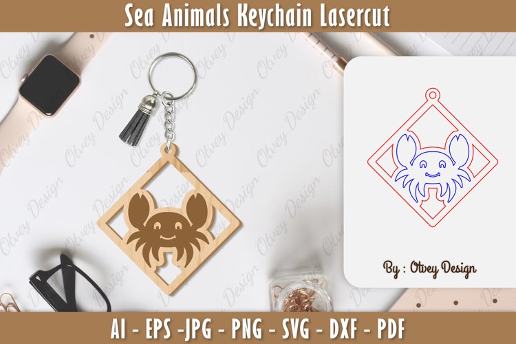 Keychain Sea Animals Lasercut SVG