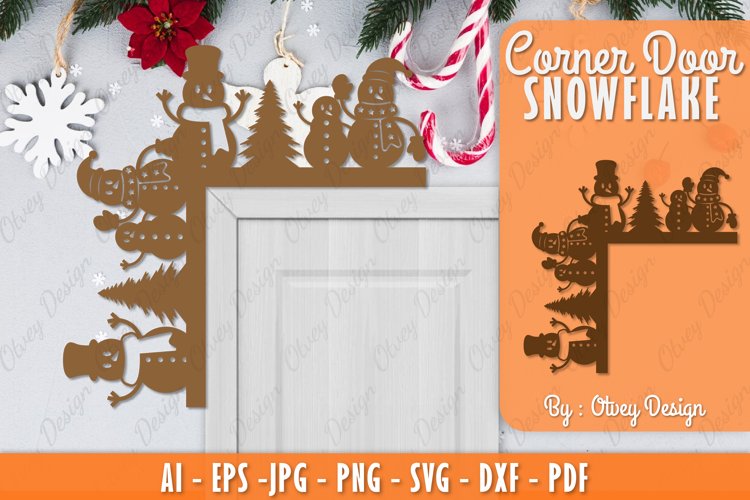 Snowman Door Corner Lasercut