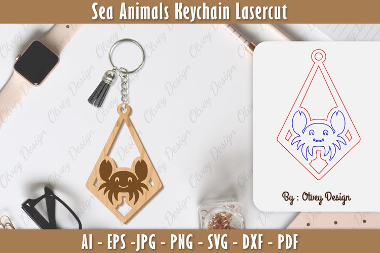 Keychain Sea Animals Lasercut SVG