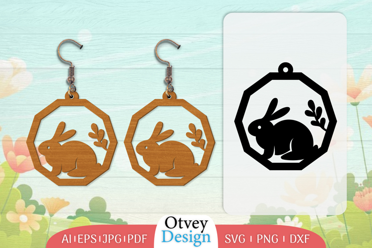 Earring Rabbit Lasercut | Happy Easter Lasercut BUNDLES 12