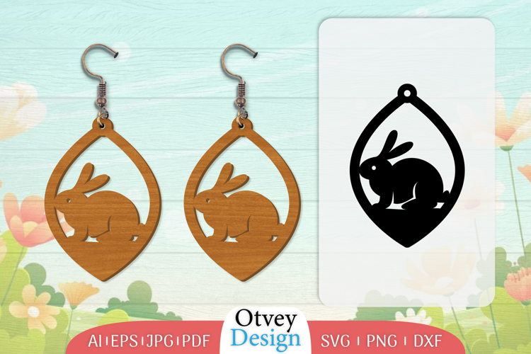 Earring Rabbit Lasercut | Happy Easter Lasercut