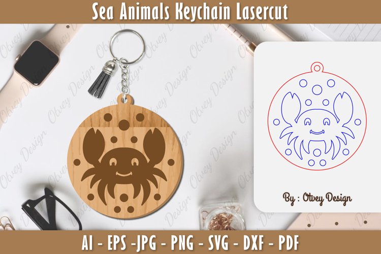 Keychain Sea Animals Lasercut SVG