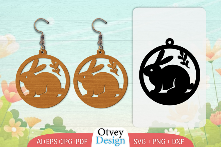 Earring Rabbit Lasercut | Happy Easter Lasercut