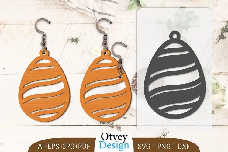 Happy Easter Egg Earrring Lasercut