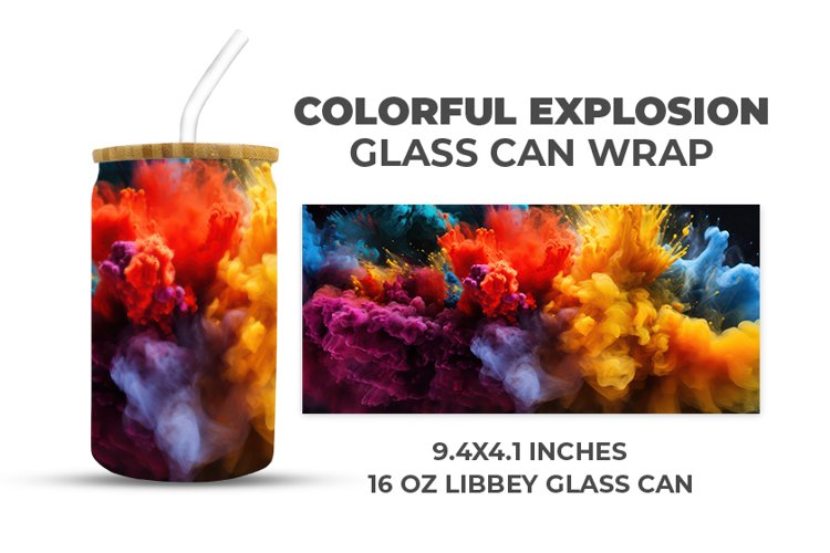Colorful Explosion Glass Can Wrap example image 1