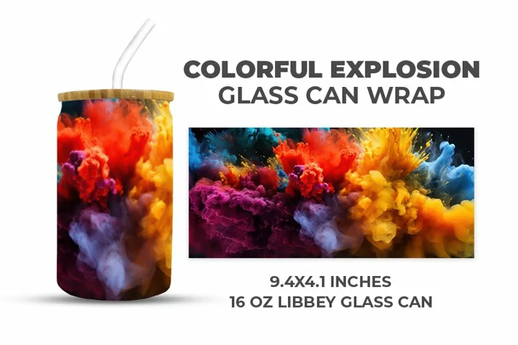 Colorful Explosion Glass Can Wrap