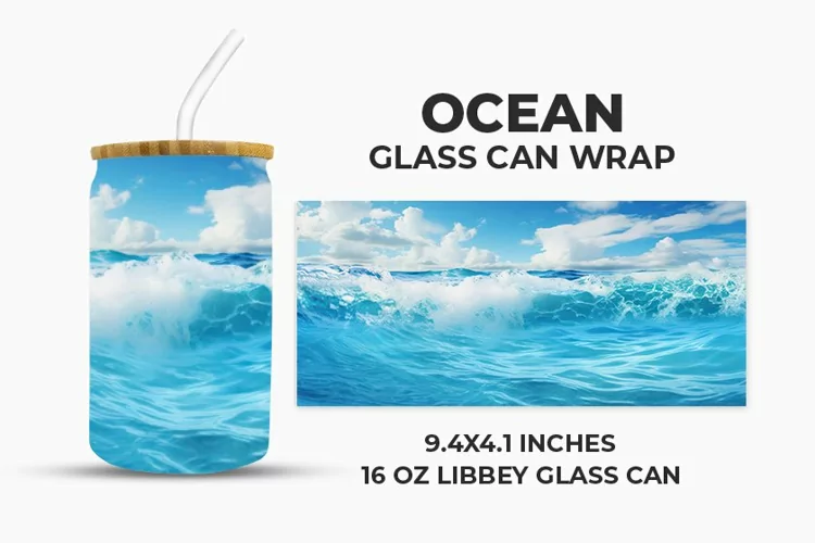 Ocean Glass Can Wrap
