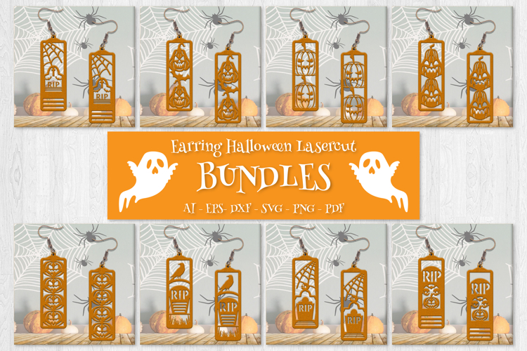 Halloween Earrings Lasercut | Halloween Jewelry Template