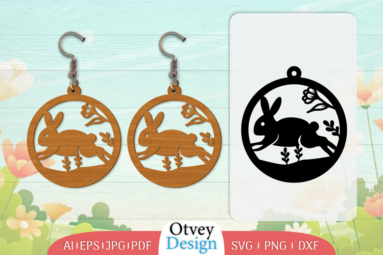 Earring Rabbit Lasercut | Happy Easter Lasercut