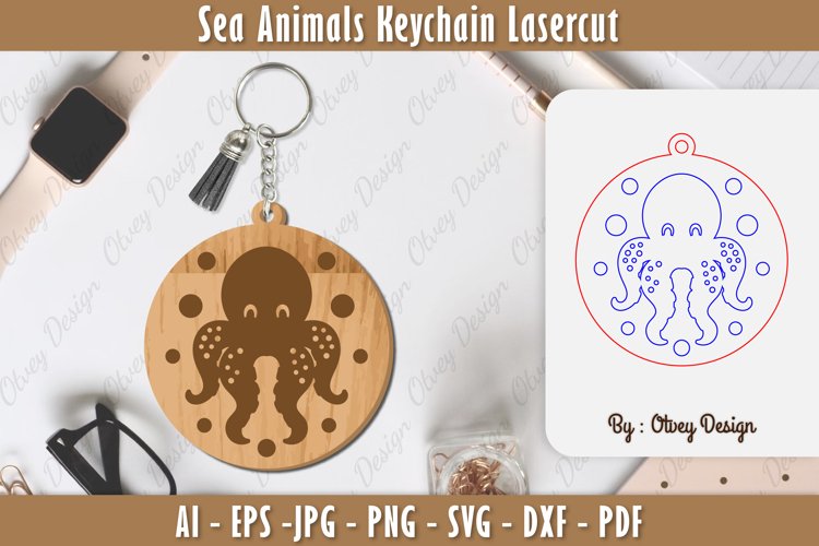 Keychain Sea Animals Lasercut SVG