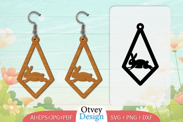 Earring Rabbit Lasercut | Happy Easter Lasercut