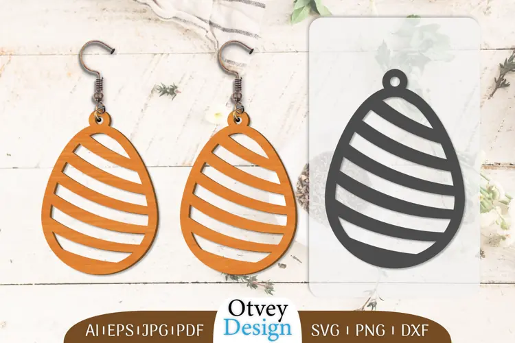 Happy Easter Egg Earrring Lasercut