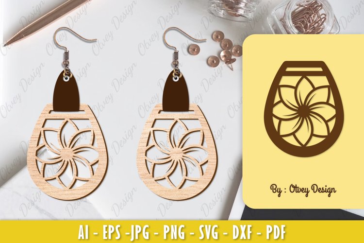 Flowers Earrings Laser Cut