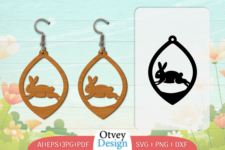 Earring Rabbit Lasercut | Happy Easter Lasercut