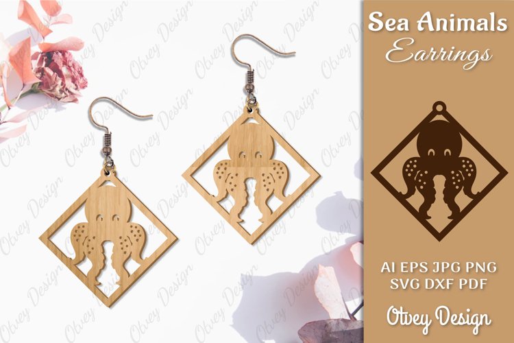 Keychain Sea Animals Lasercut SVG example image 1