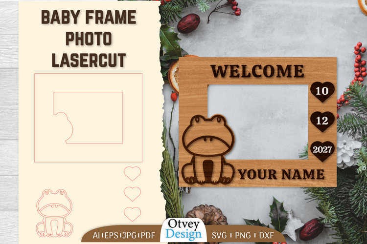 Baby Newborn Photo Frame Lasercut