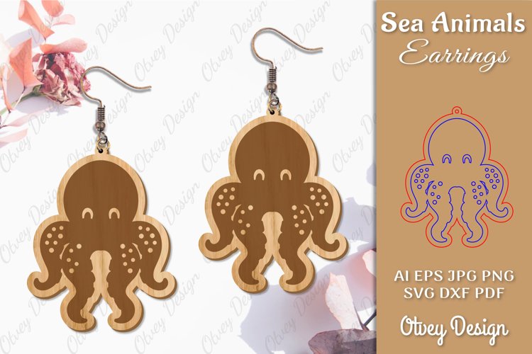 Keychain Sea Animals Lasercut SVG example image 1