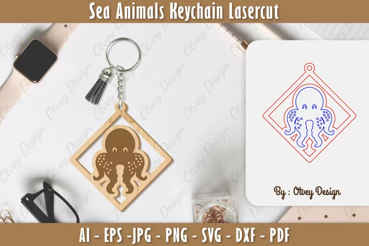 Keychain Sea Animals Lasercut SVG