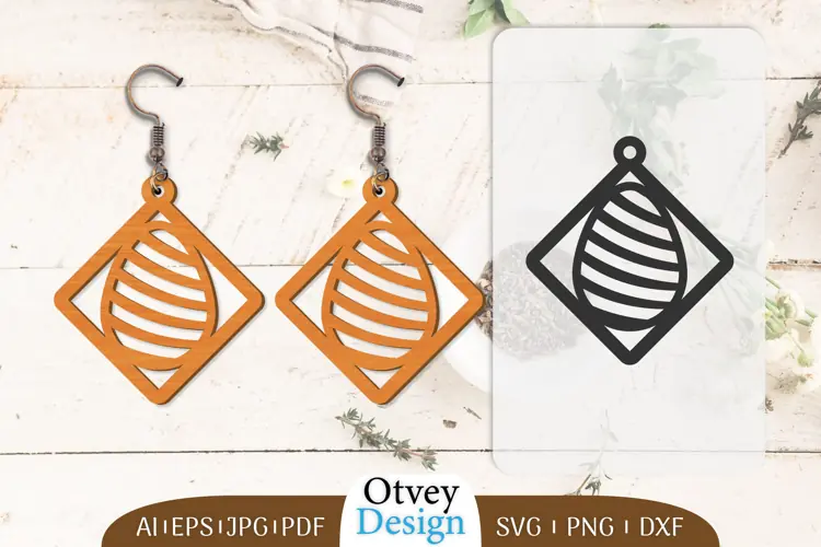 Happy Easter Egg Earrring Lasercut
