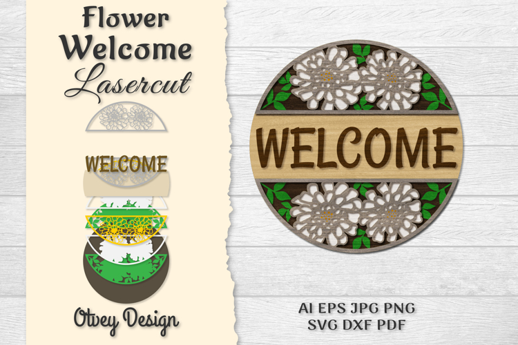 Flower Welcome Lasercut