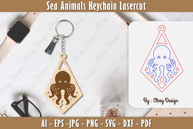 Keychain Sea Animals Lasercut SVG