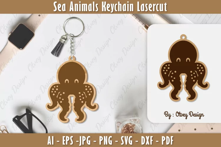 Keychain Sea Animals Lasercut SVG