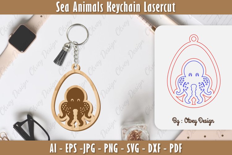 Keychain Sea Animals Lasercut SVG