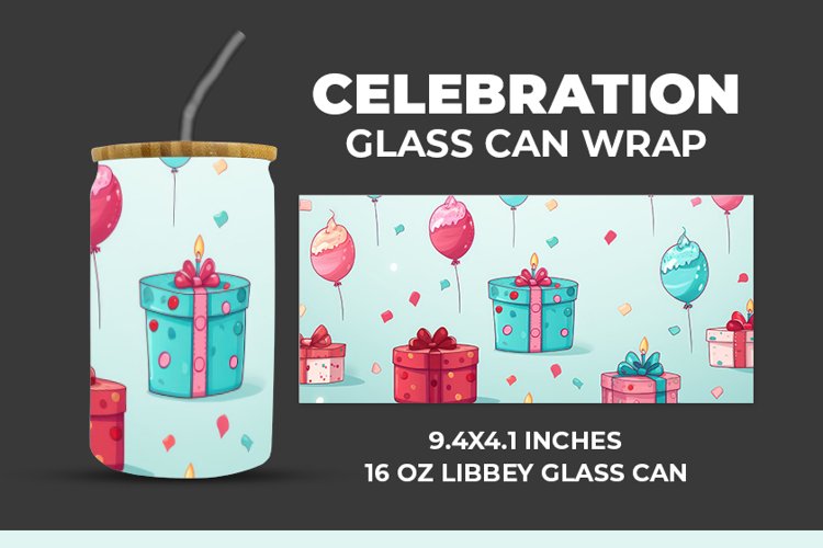 Celebration Glass Can Wrap example image 1