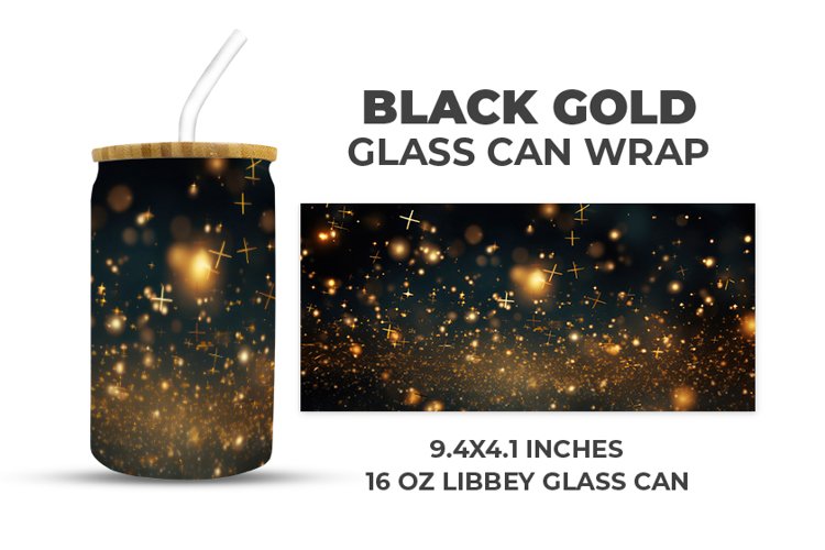 Black Gold Glass Can Wrap example image 1