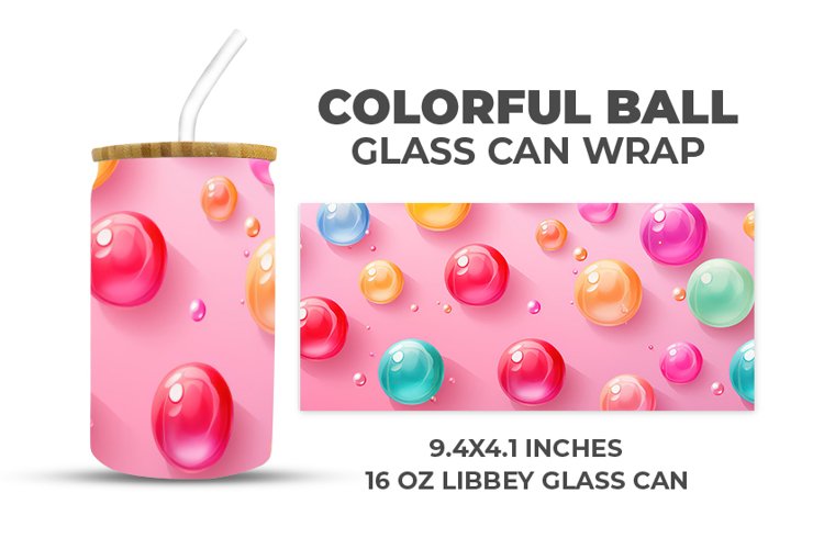 Colorful Ball Glass Can Wrap example image 1