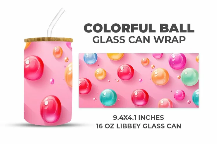 Colorful Ball Glass Can Wrap